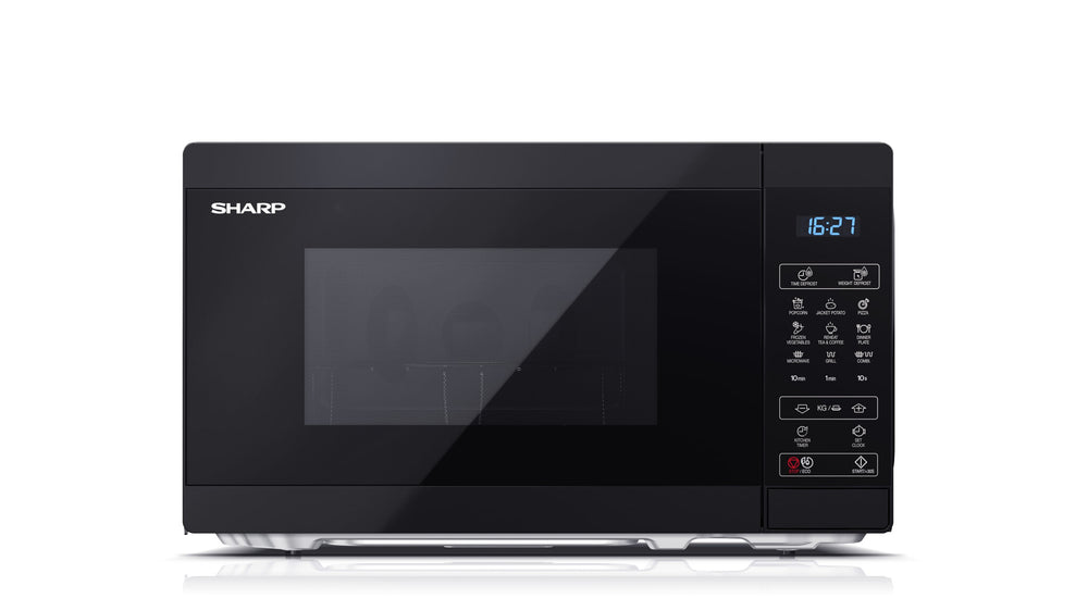 Sharp YC-MG02E-B mikrovågsugn Bänkdiskmaskin Grillmikrovågsugn 20 l 800 W Svart