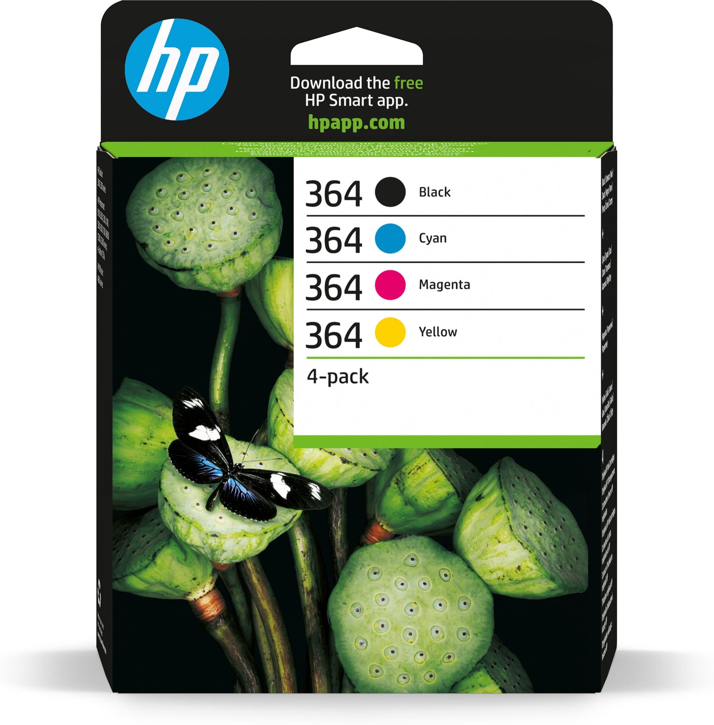 HP 364 svart/cyan/magenta/gul bläckpatron, original, 4-pack