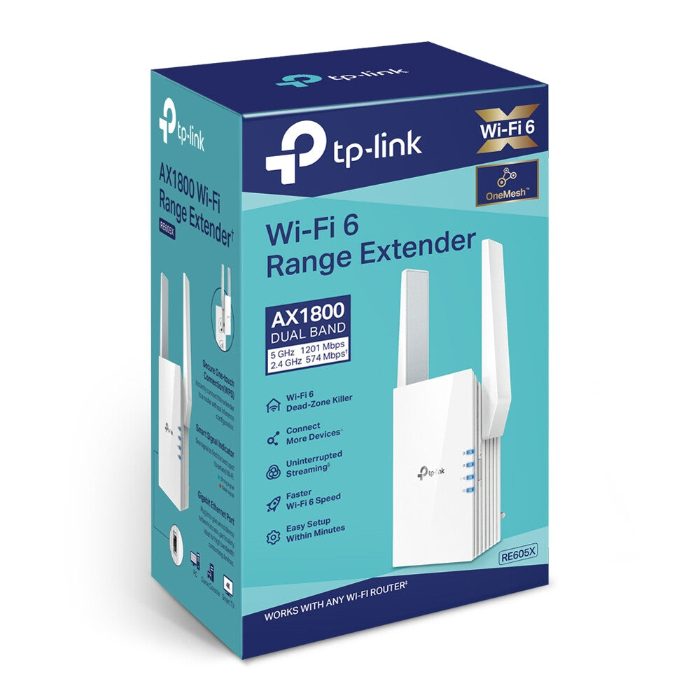 TP-Link RE605X nätverksförlängare Nätverksrepeater Vit 10, 100, 1000 Mbit/s