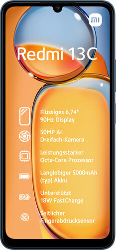 Xiaomi Redmi 13C 17,1 cm (6.74") Dubbla SIM-kort Android 13 4G USB Type-C 4 GB 128 GB 5000 mAh Blå