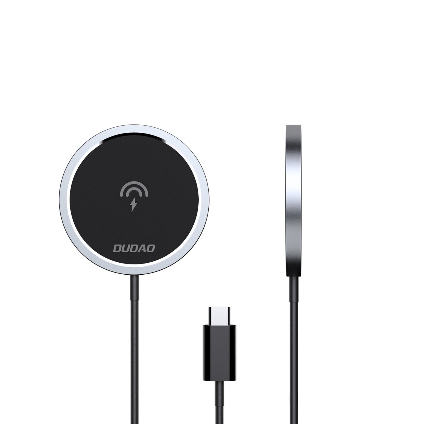 DUDAO Kit 15W Magnetic Wireless Charger Qi and 20W AC MagSafe Compatible White Smartphone Svart USB Trådlös laddning Snabb laddning inomhus