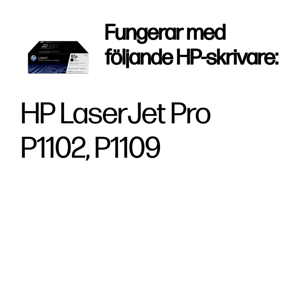 HP 85A svart LaserJet-tonerkassett, original, 2-pack