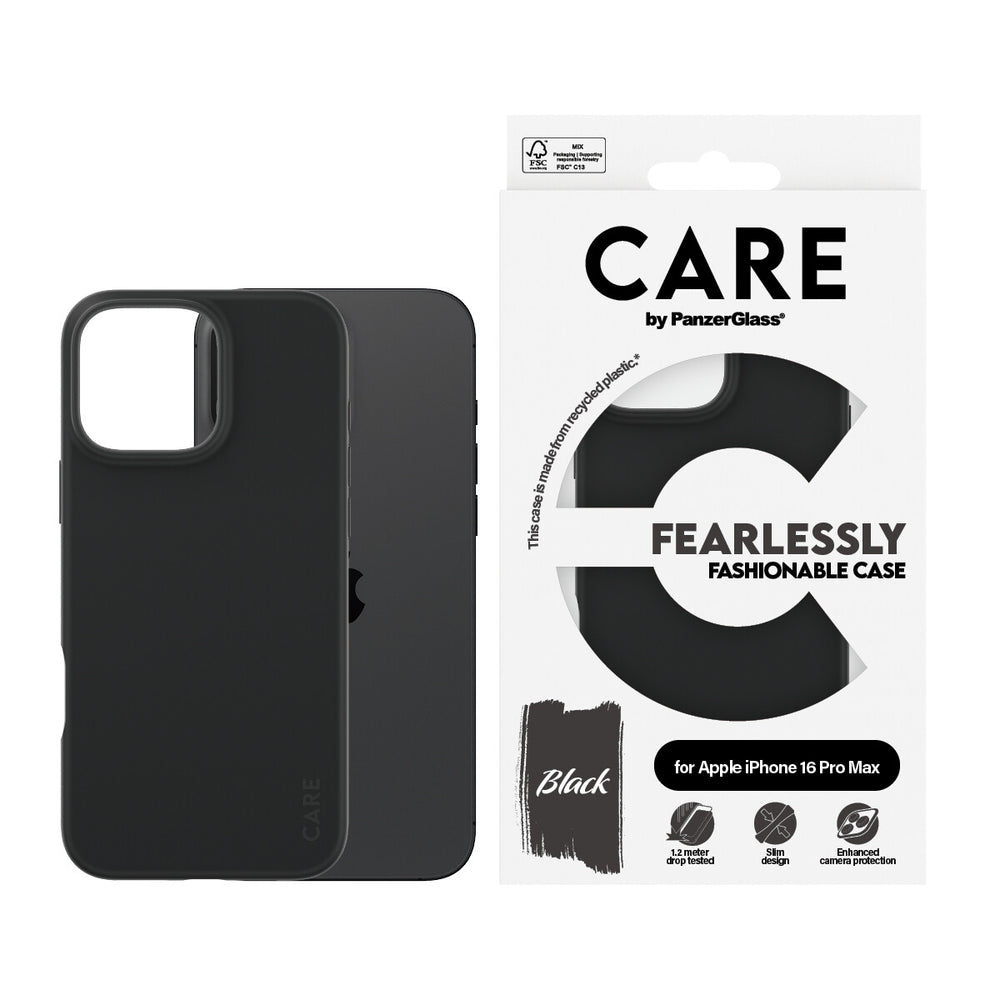 PanzerGlass CARE by PG BLK iPhone16 6.9 Pro mobiltelefonfodral Omslag Transparent