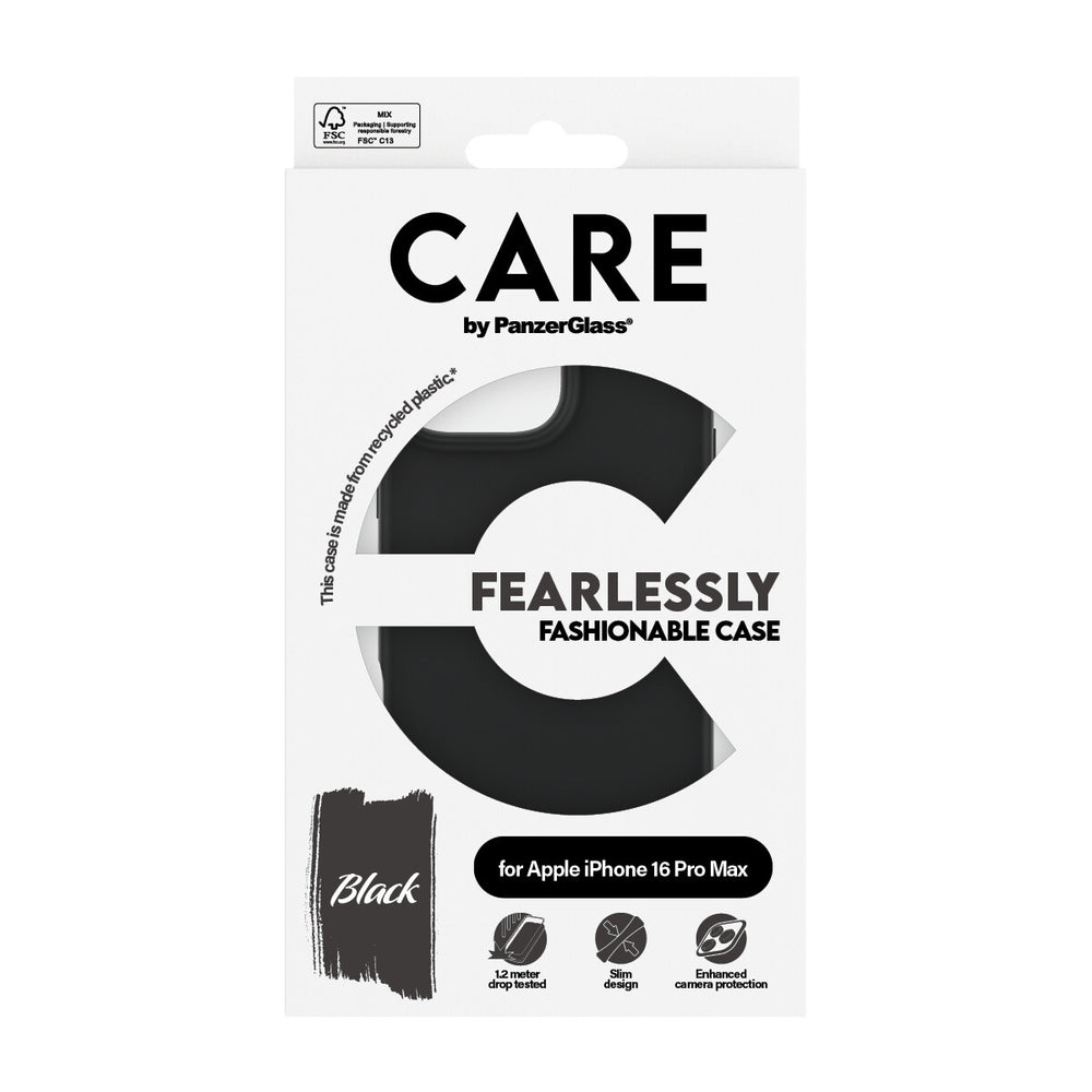 PanzerGlass CARE by PG BLK iPhone16 6.9 Pro mobiltelefonfodral Omslag Transparent