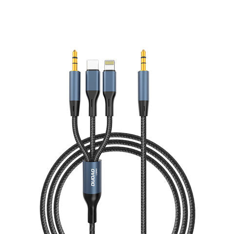 DUDAO L12Pro 3in1 USB cable USB-kablar 1 m USB C Grå