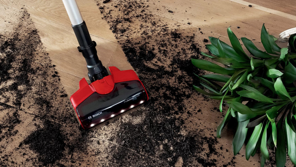 Bosch BCS711PET upprättstående dammsugare och elektrisk sopborste Skaftdammsugare Batteri Torr Utan påse 0,3 l Svart, Röd 3 Ah