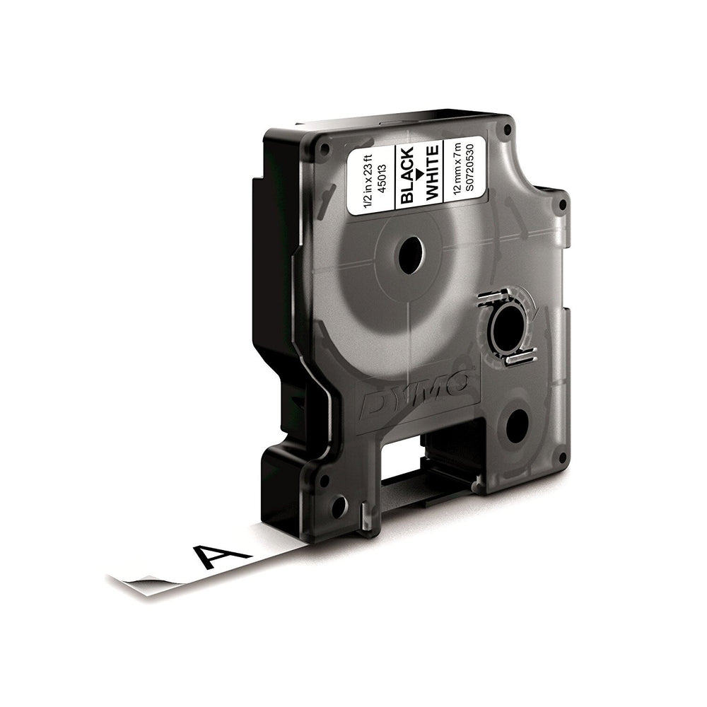 DYMO D1 - Standardpolyesteretiketter - Svart på vitt - 12mm x 7m