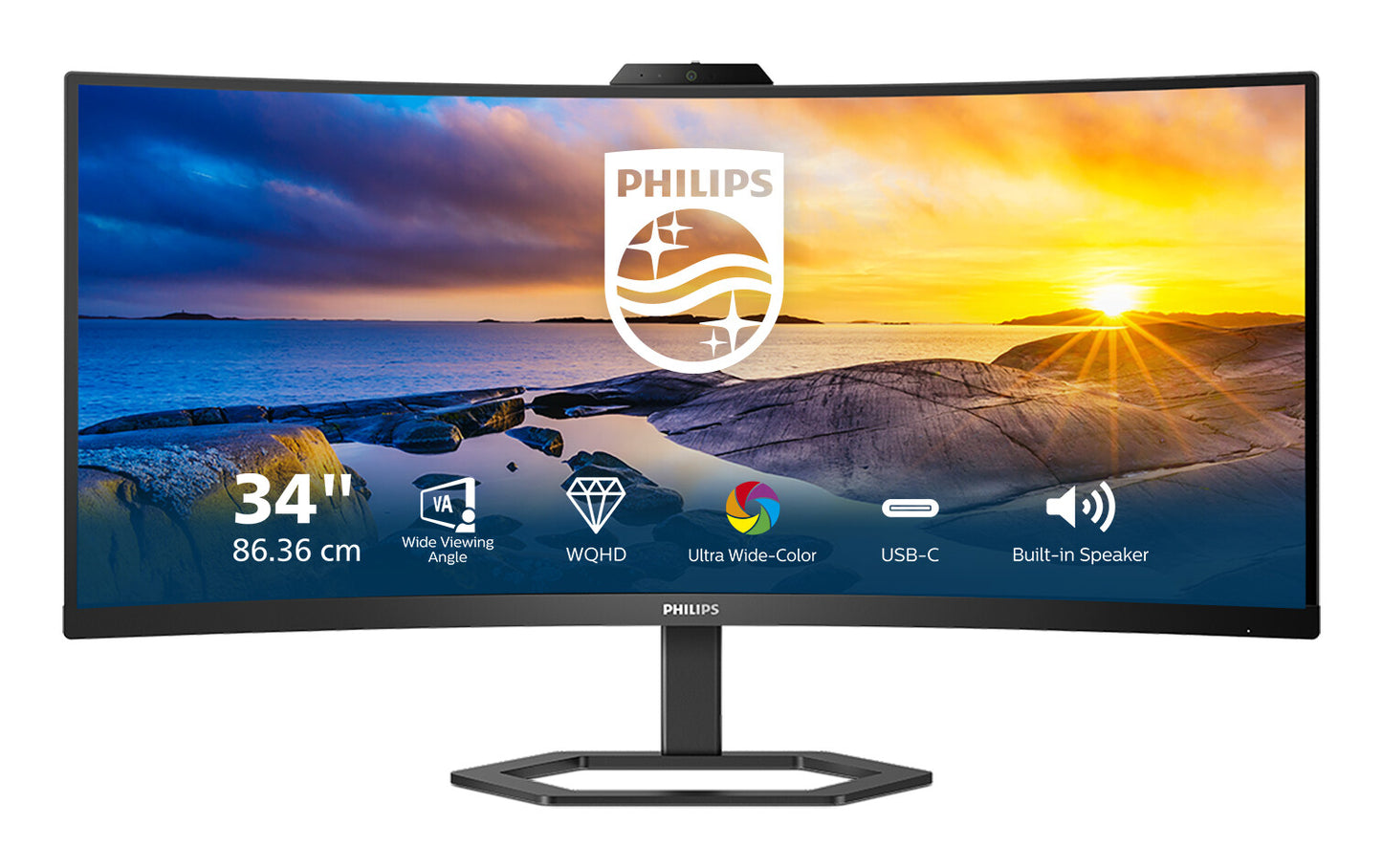 Philips 5000 series 34E1C5600HE/00 LED display 86,4 cm (34") 3440 x 1440 pixlar 4K Ultra HD Svart