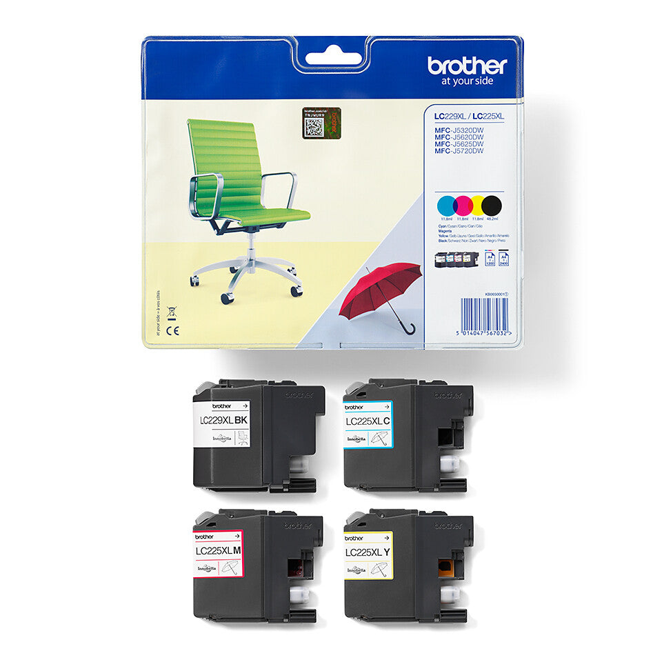 Brother LC229XLVALBPDR bläckpatroner 4 styck Original Svart, Cyan, Magenta, Gul