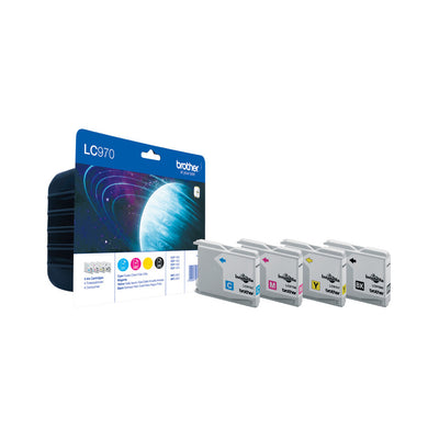 Brother LC970VALBPDR bläckpatroner 4 styck Original Svart, Cyan, Magenta, Gul