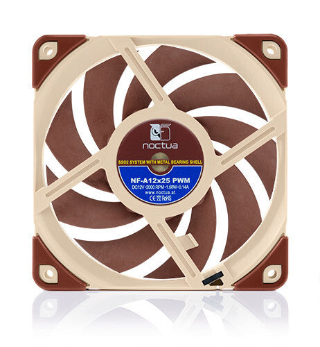 Noctua NF-A12X25 PWM kylsystem för dator Datorväska Fan 12 cm Brun