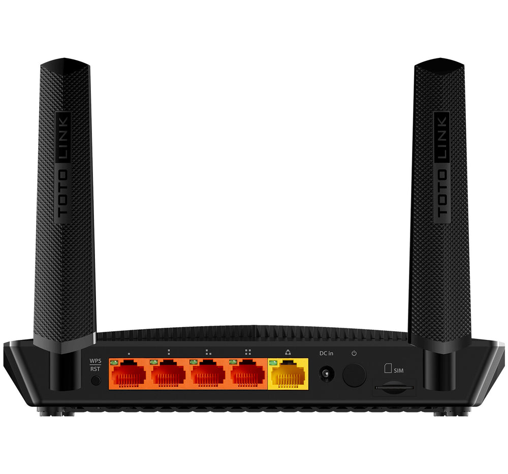 TOTOLINK LR1200 Router WiFi AC1200 Dual Band trådlös router Snabb Ethernet Dual-band (2,4 GHz / 5 GHz) 4G Svart