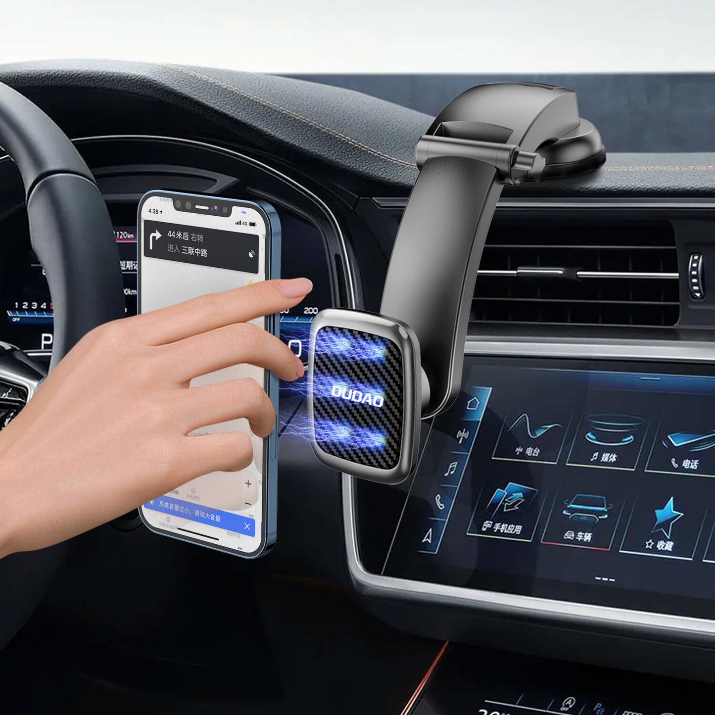 DUDAO magnetyczny uchwyt samochodowy do telefonu czarny F12s Passiv hållare Mobiltelefon / smartphone Svart