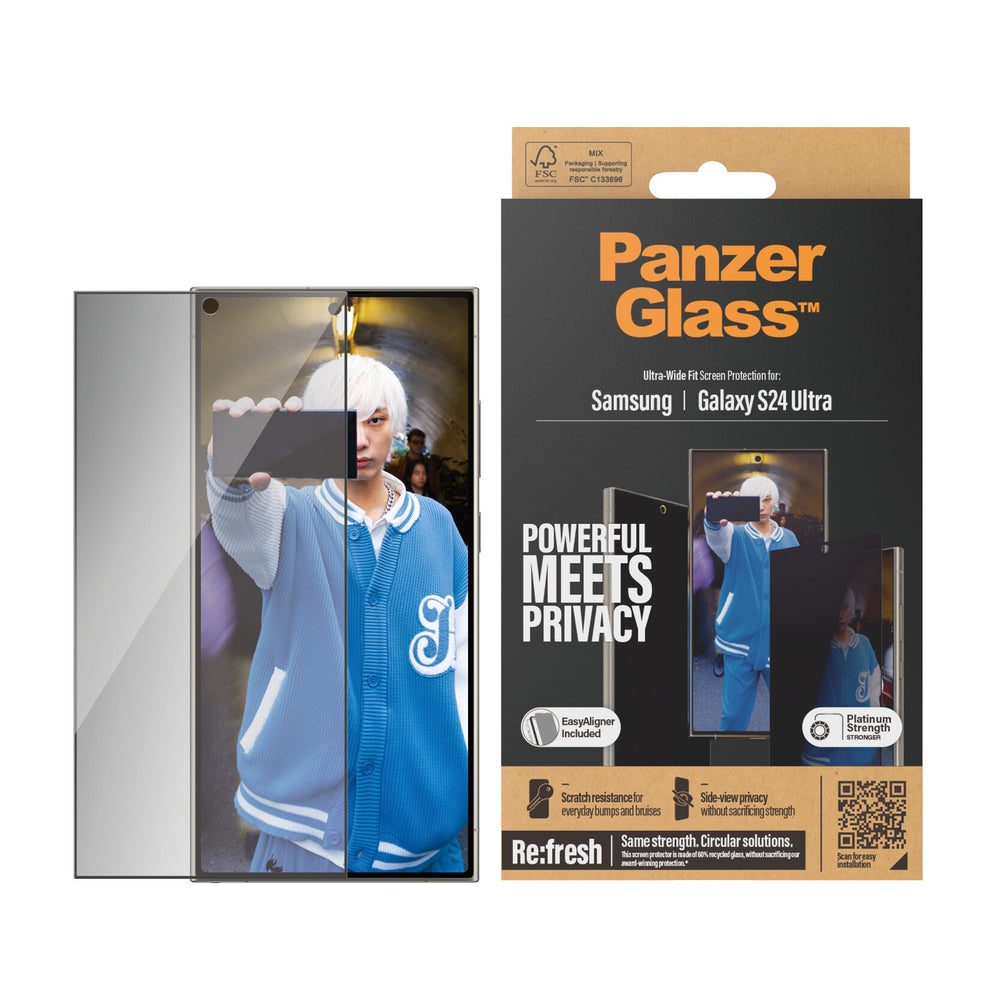 PanzerGlass Ultra Wide Fit Privacy Genomskinligt skärmskydd Samsung 1 styck