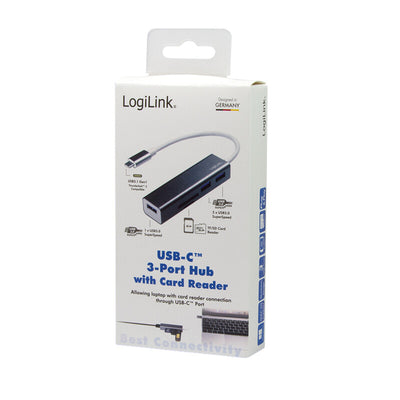LogiLink UA0305 dockningsstationer för bärbara datorer USB 3.2 Gen 1 (3.1 Gen 1) Type-C Gjuten aluminium