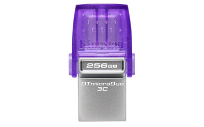 Kingston Technology DataTraveler microDuo 3C USB-sticka 256 GB USB Type-A / USB Type-C 3.2 Gen 1 (3.1 Gen 1) Rostfritt stål, Lila