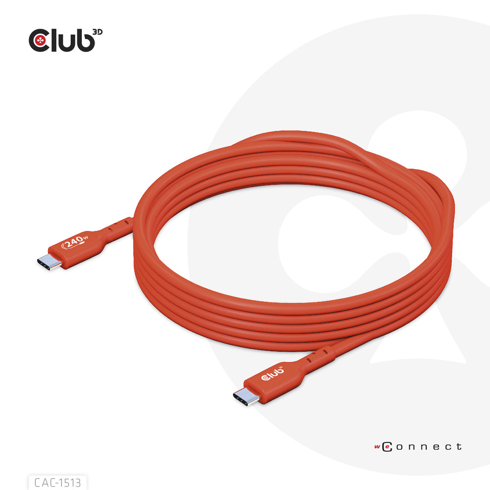 CLUB3D CAC-1513 USB-kablar 3 m USB 2.0 USB C Orange