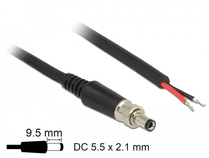 DeLOCK 89907 strömkablar Svart 0,95 m