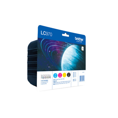 Brother LC970VALBPDR bläckpatroner 4 styck Original Svart, Cyan, Magenta, Gul