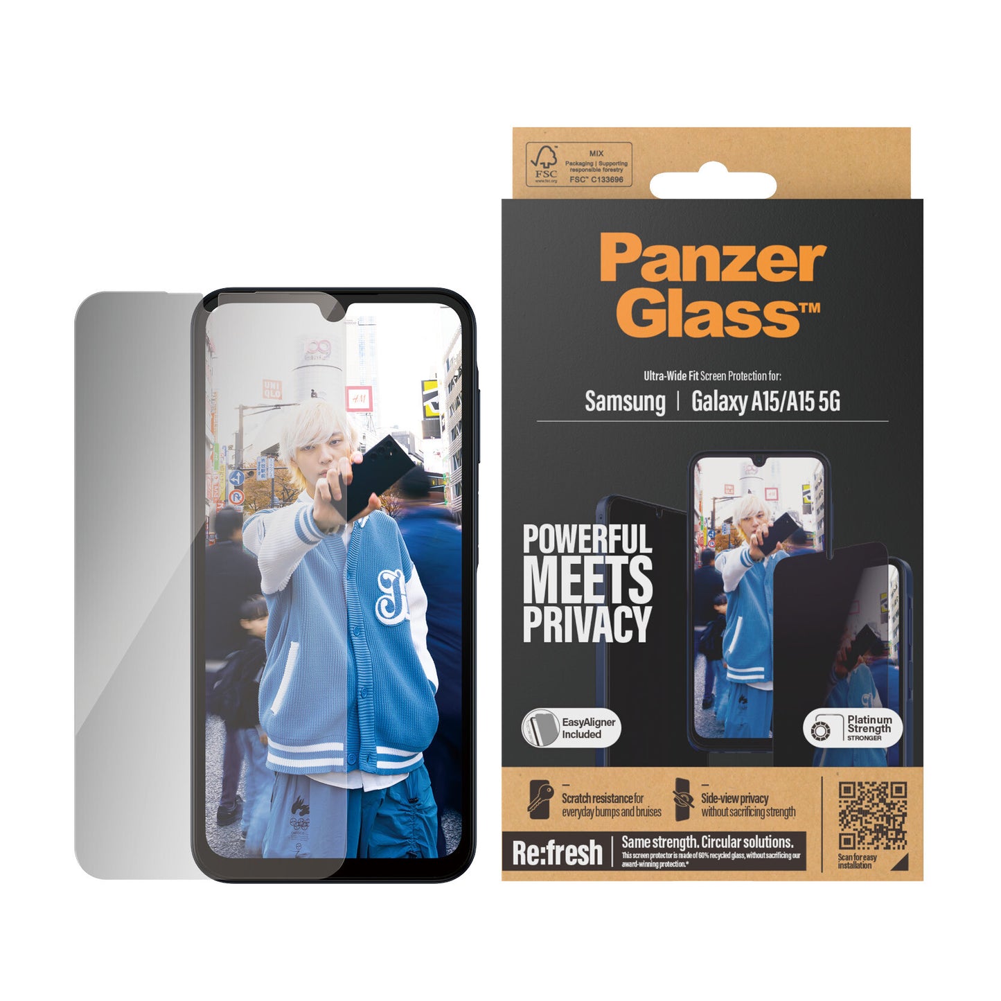 PanzerGlass Privacy Samsung New A14 A14 5G UWF Genomskinligt skärmskydd 1 styck