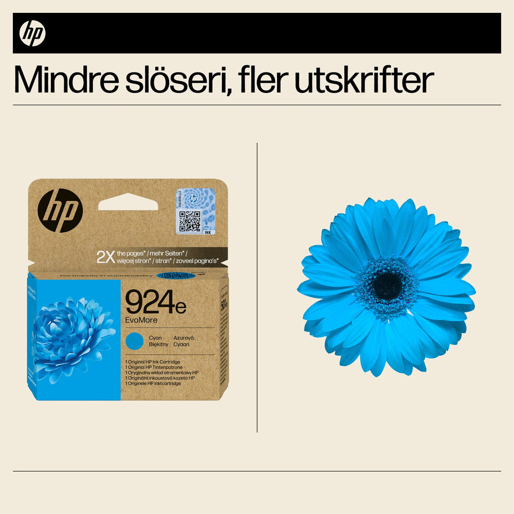 HP 924e EvoMore cyan originalbläckpatron
