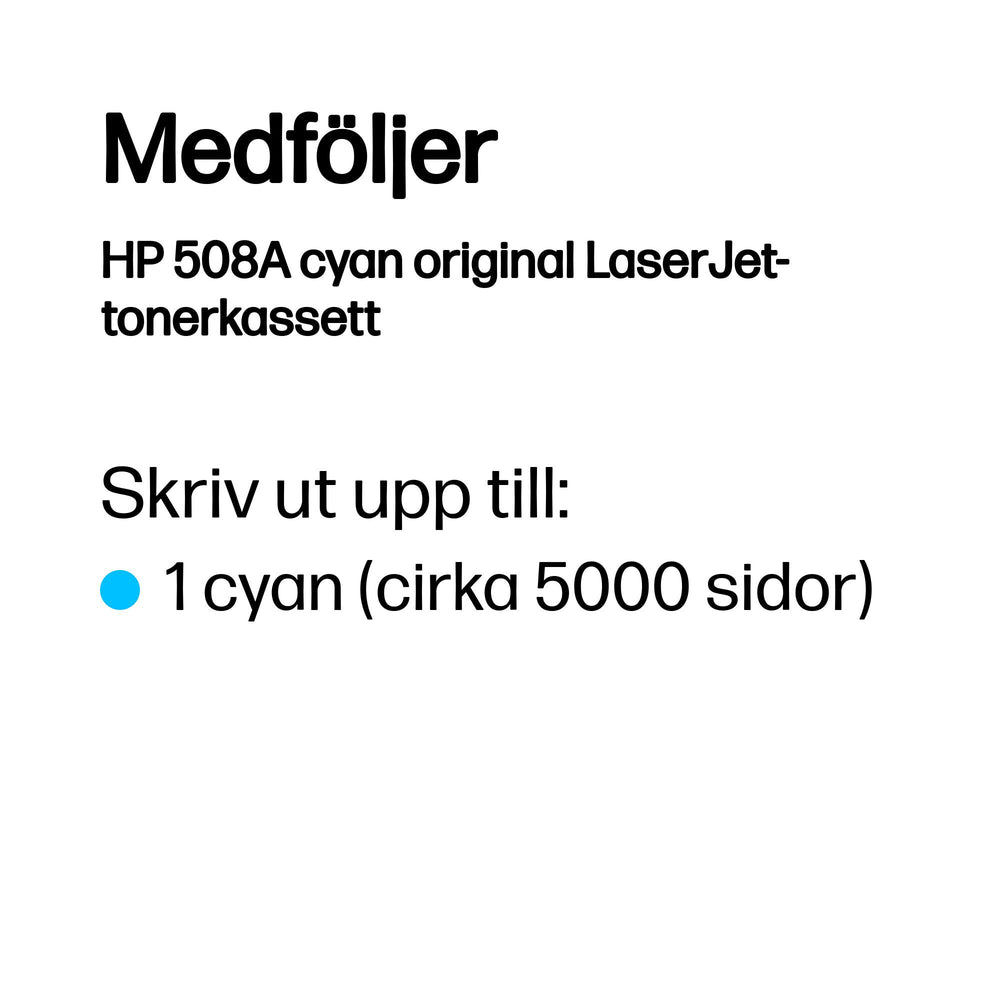 HP 508A cyan original LaserJet-tonerkassett