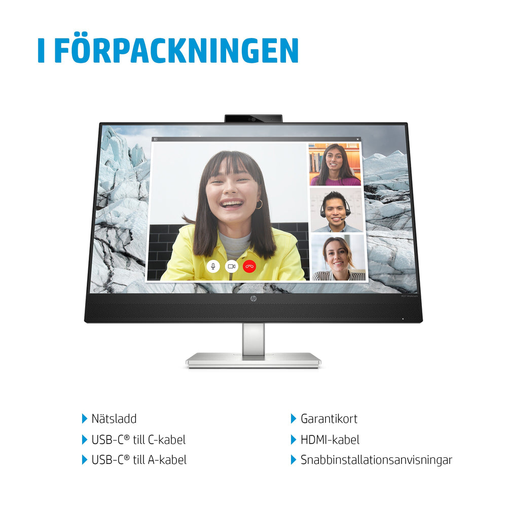 HP E-Series E27mG4 QHD USB-C-bildskärm för konferenssamtal