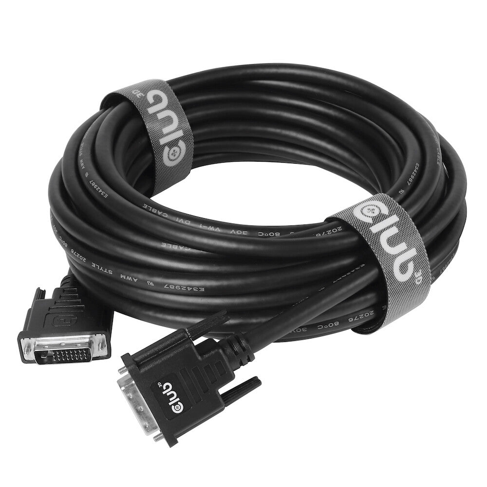 CLUB3D DVI-D DUAL LINK (24+1) CABLE BI DIRECTIONAL M/M 10m 32.8 ft 28AWG Svart