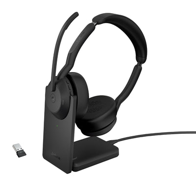 Jabra 25599-999-989 hörlur och headset Kabel & Trådlös Huvudband Kontor/callcenter Bluetooth Laddningsställ Svart