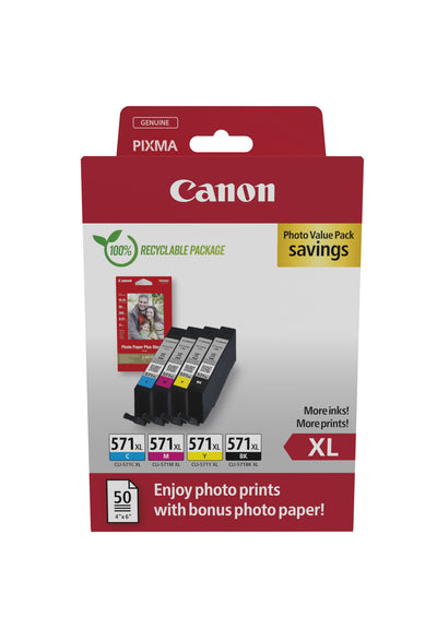 Canon 0332C006 bläckpatroner 4 styck Original Hög (XL) avkastning Svart, Cyan, Magenta, Gul