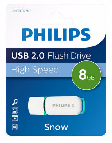 Philips FM08FD70B USB-sticka 8 GB USB Type-A 2.0 Turkos, Vit