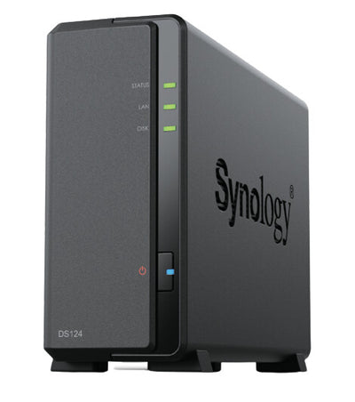 Synology DiskStation DS124 NAS- & lagringsservrar Skrivbord Realtek RTD1619B 1 GB DDR4 DiskStation Manager Svart