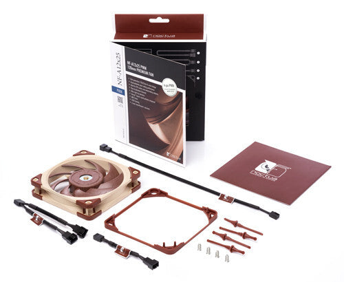 Noctua NF-A12X25 PWM kylsystem för dator Datorväska Fan 12 cm Brun