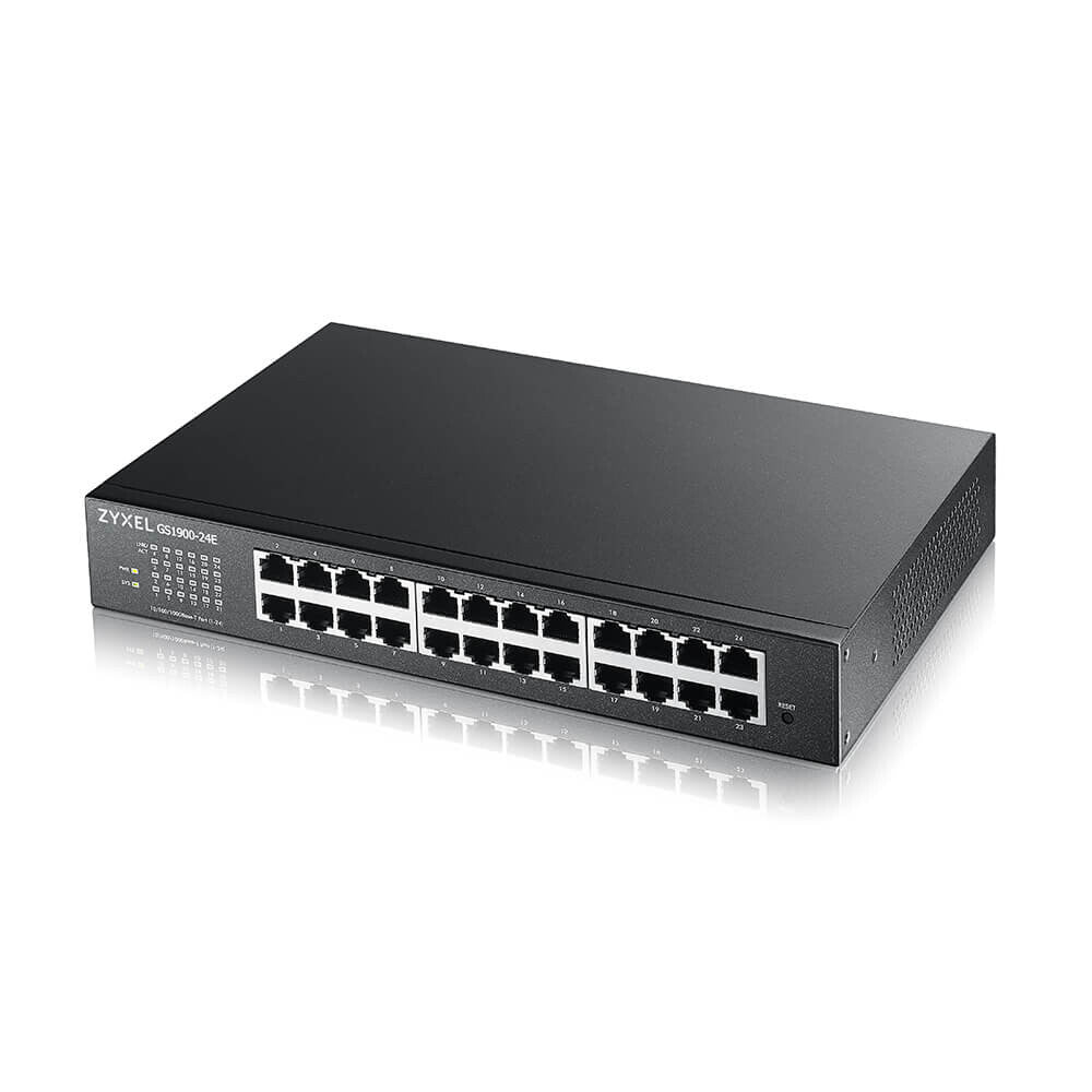 Zyxel GS1900-24E-EU0103F nätverksswitchar hanterad L2 Gigabit Ethernet (10/100/1000) 1U Svart