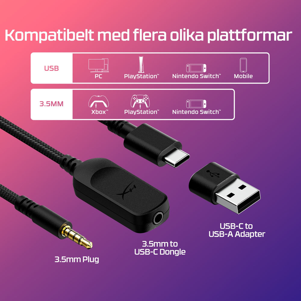 HyperX Cloud III – gamingheadset (svart/rött)