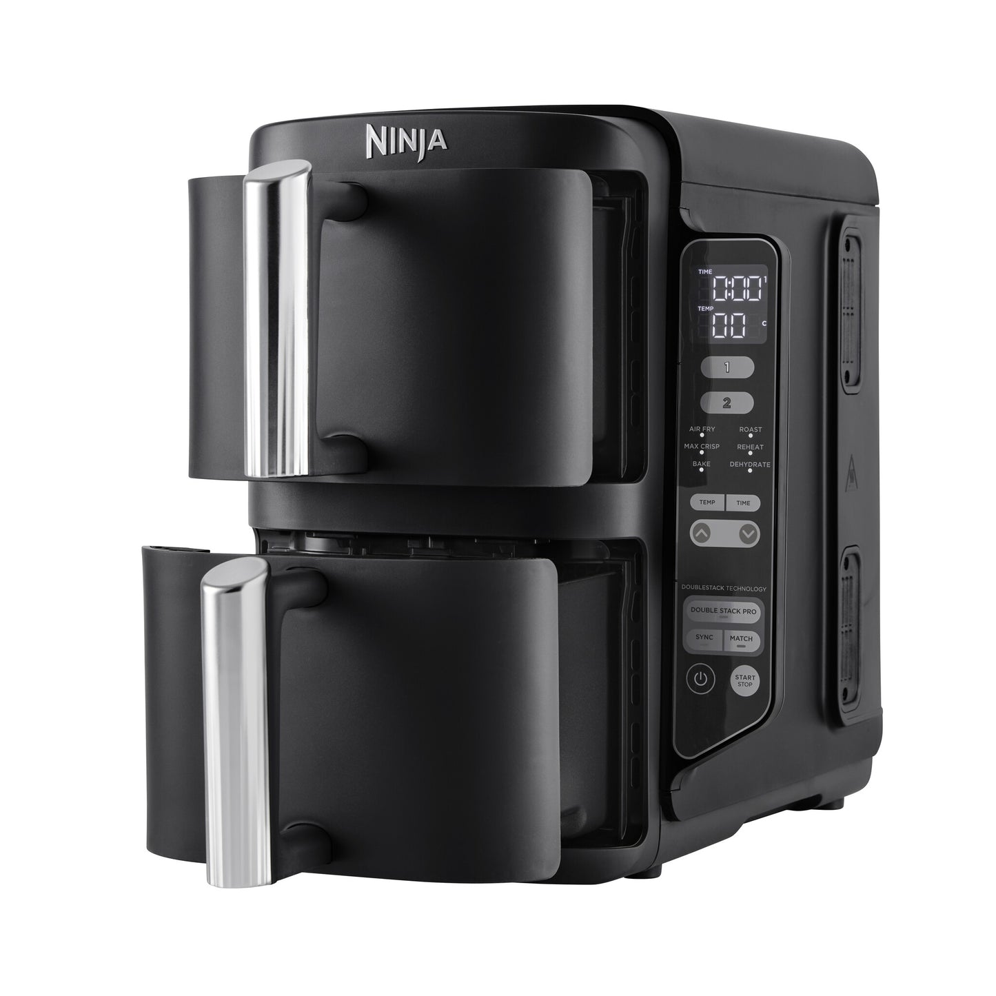 Ninja SL300EU fritös Dubbel 7,6 l Fristående 2470 W Varmluftsfritös Svart