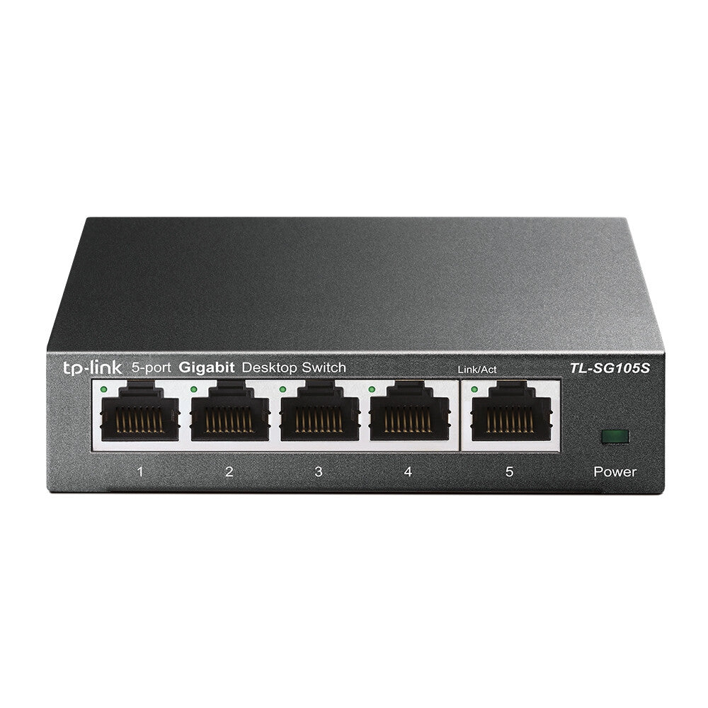 TP-Link TL-SG105S nätverksswitchar Ohanterad Gigabit Ethernet (10/100/1000) Svart