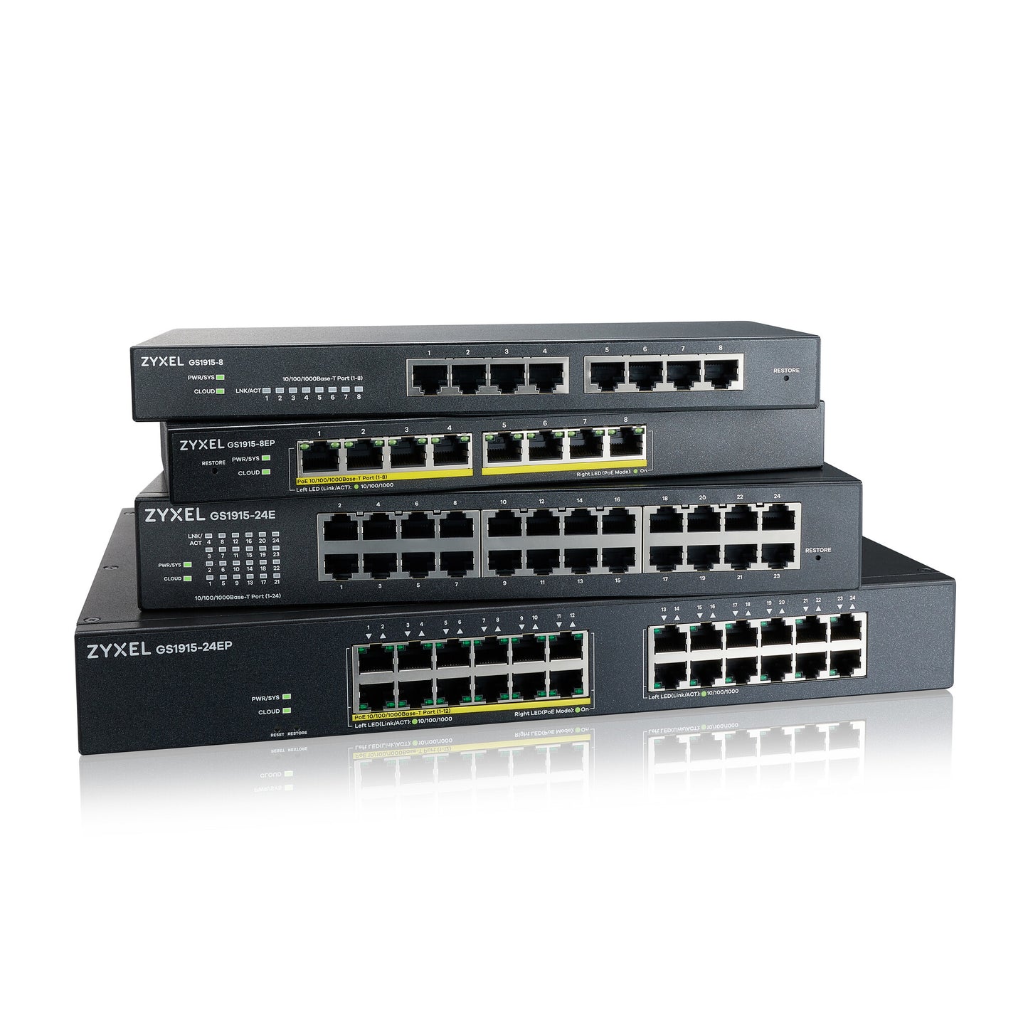 Zyxel GS1915-24E hanterad L2 Gigabit Ethernet (10/100/1000) 1U Svart