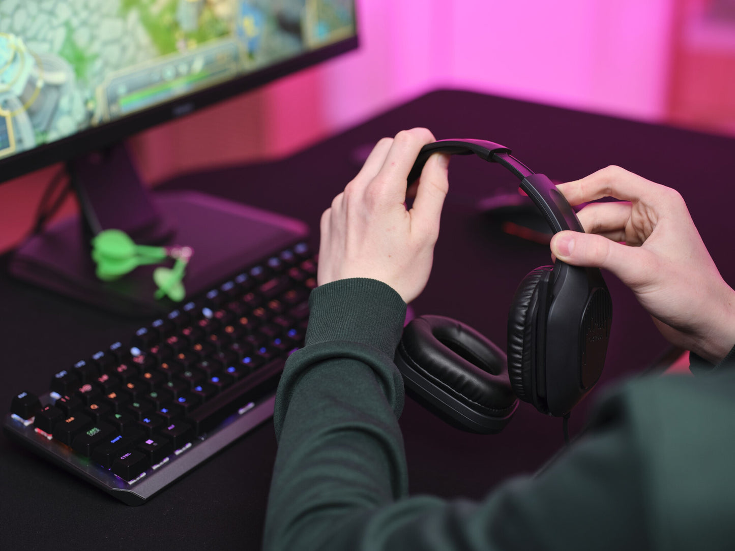 Trust GXT 415 Zirox Headset Kabel Huvudband Spela Svart