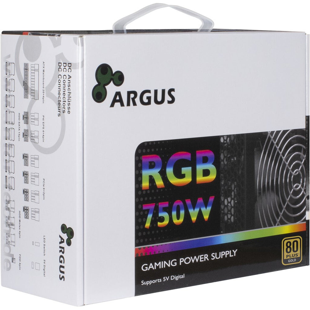 Inter-Tech Argus RGB-750W CM II strömförsörjningsenheter 20+4 pin ATX ATX Svart
