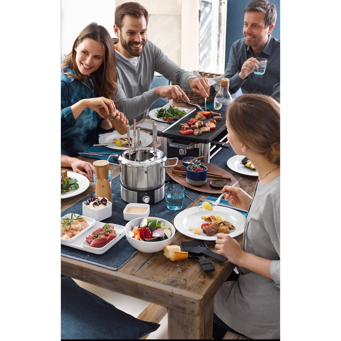 WMF Lono 0415040011 raclettegrill 8 personer 1500 W Svart, Krom