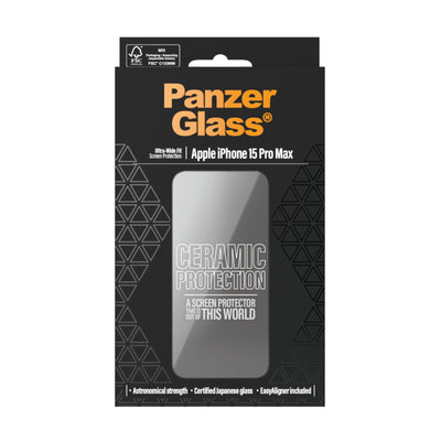 PanzerGlass PG Scrn Ceramic iPhone 15 Pro Max UWF WA Genomskinligt skärmskydd Apple 1 styck