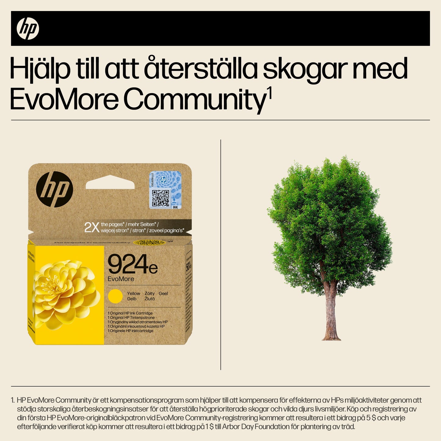 HP 924e EvoMore gul originalbläckpatron