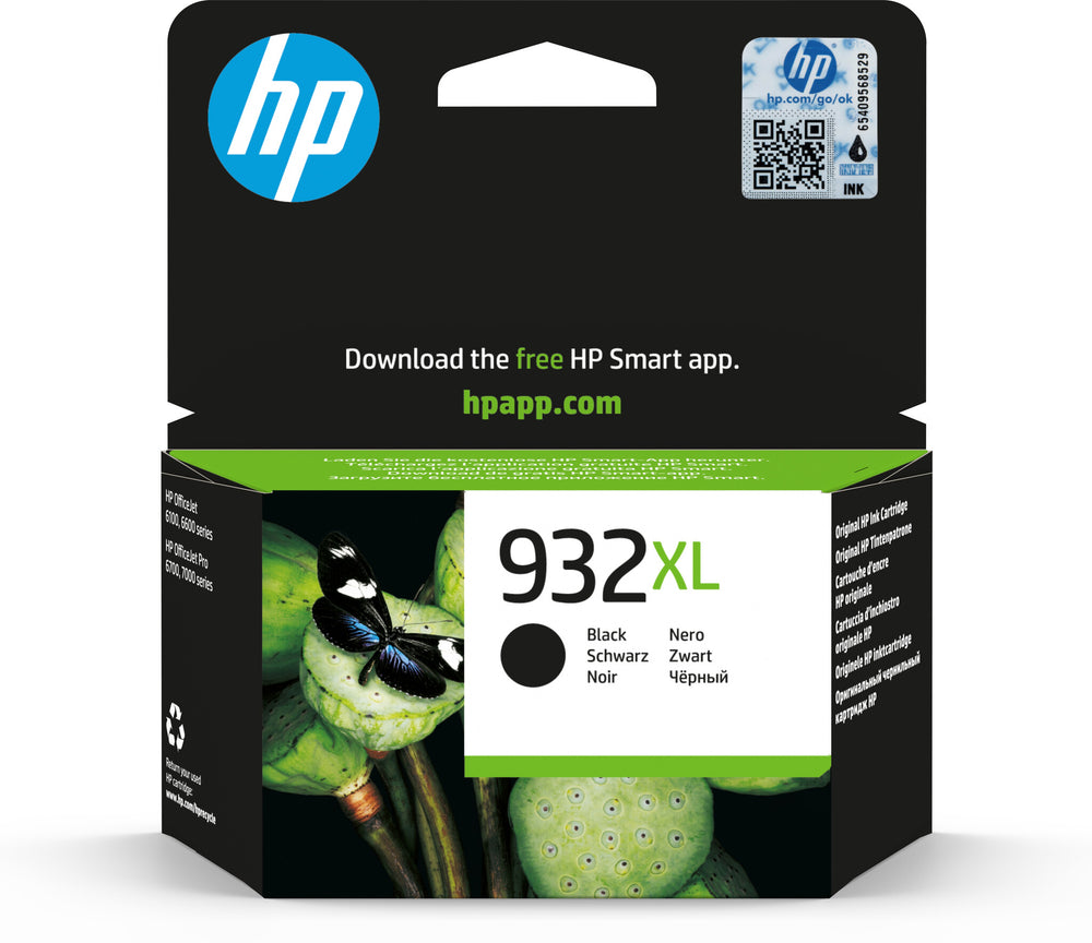 HP 932XL High Yield Black Original Ink Cartridge bläckpatroner 1 styck Hög (XL) avkastning Svart