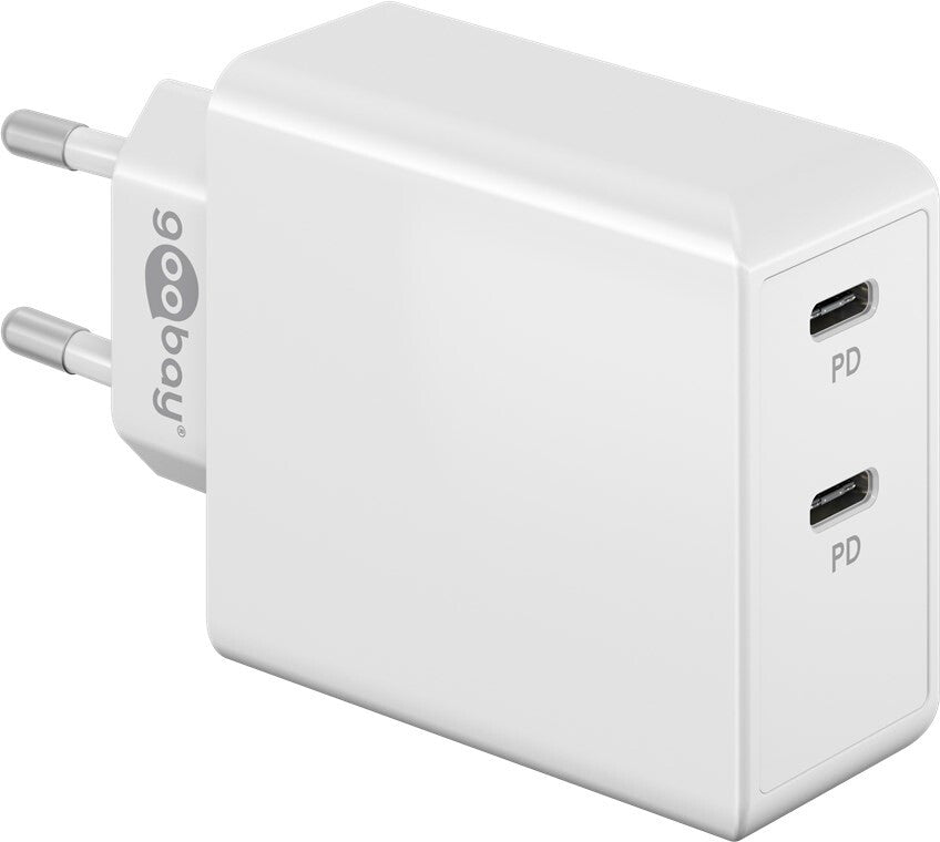 Goobay 61758 mobilladdare Digitalkamera, Hörlurar, Mobiltelefon, Smartwatch, Surfplatta Vit AC Snabb laddning inomhus