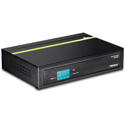 Trendnet TPE-S50 nätverksswitchar Ohanterad L2 Fast Ethernet (10/100) Strömförsörjning via Ethernet (PoE) stöd Svart
