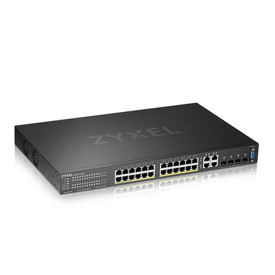 Zyxel GS2220-28HP-EU0101F nätverksswitchar hanterad L2 Gigabit Ethernet (10/100/1000) Strömförsörjning via Ethernet (PoE) stöd Svart