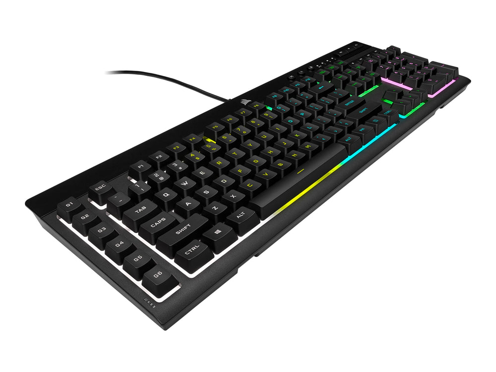 Corsair K55 RGB PRO Gamingtangentbord – Nordisk Layout, RGB (16,8M), Anti-Ghosting, USB, Handledsstöd (Svart)