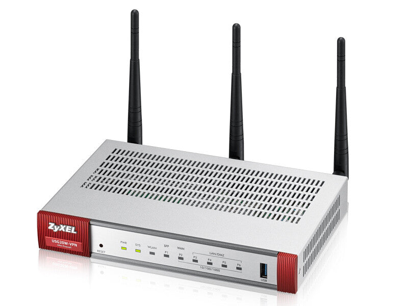 Zyxel USG20W-VPN-EU0101F trådlös router Gigabit Ethernet Dual-band (2,4 GHz / 5 GHz) Grå, Röd