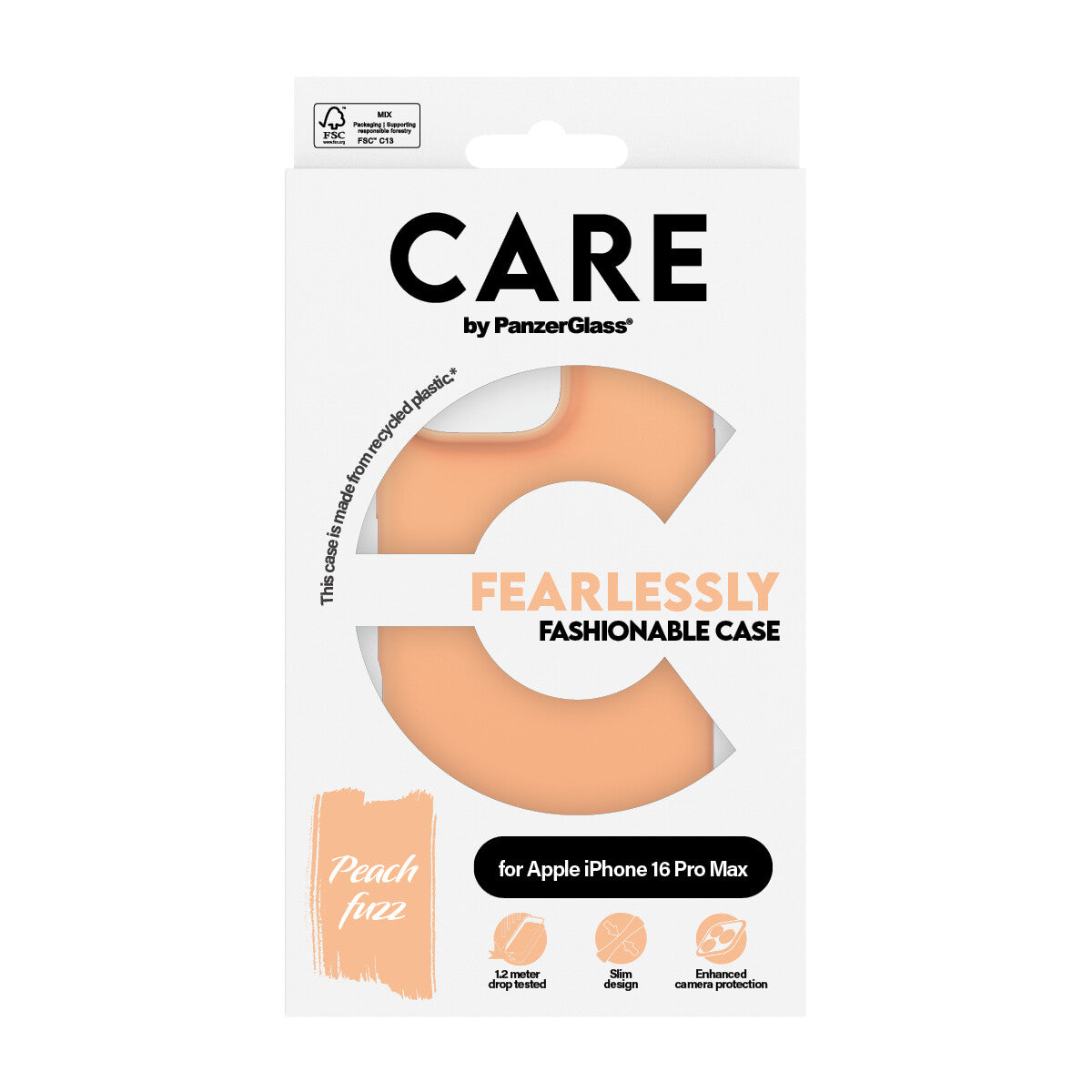 PanzerGlass CARE by PG Peachy iPhone16 6.9 Pro mobiltelefonfodral Omslag Transparent